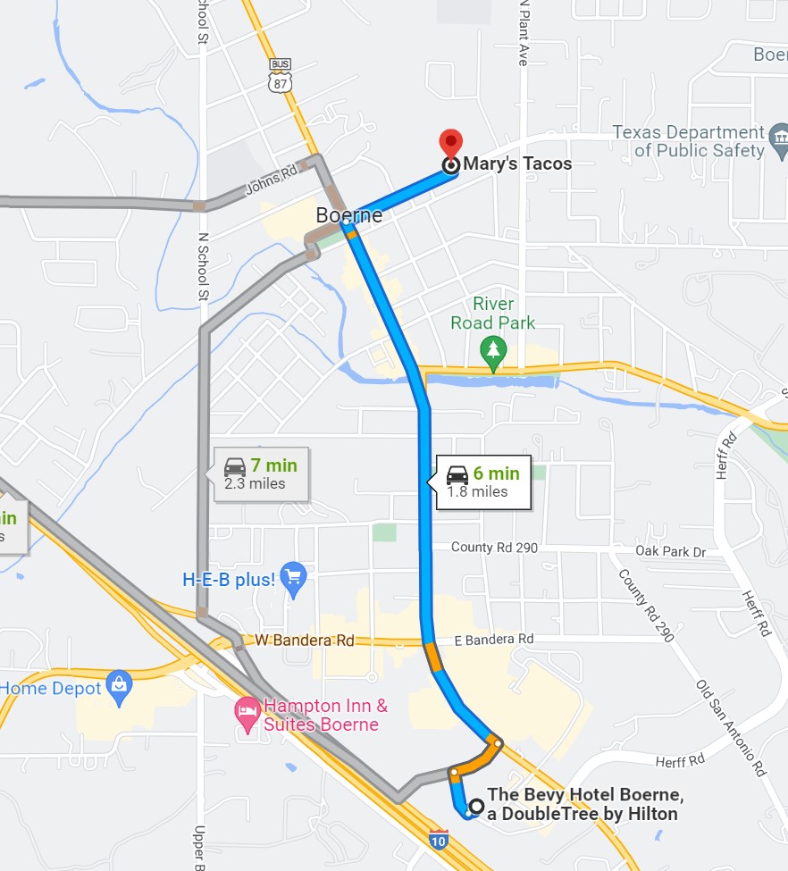 Mary Taco Route Map